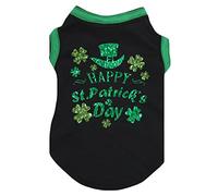 Petitebella High-Hat Happy St Patrick's Day Puppy Dog Shirt (Black/Green Hemmed, XX-Large)