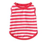 Petitebella Horizontal Stripes Puppy Dog Shirt (Red/White, Small)