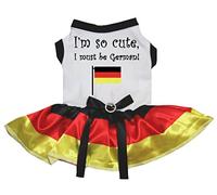 Petitebella I Am So Cute I Must Be German Puppy Dog Dress (White/Germany, Large)