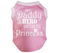 Petitebella My Daddy is My Hero and I Am His Princess Puppy Dog Shirt (Pink, XXX-Large)