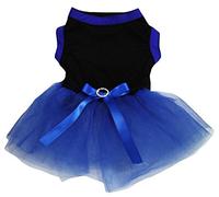 Petitebella Plain Shirt Plain Tutu Puppy Dog Dress (X-Large, Black Royal Blue)
