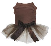 Petitebella Plain Thanksgiving Theme Dog Dress (Brown/Brown, Large)