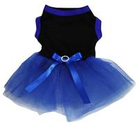 Petitebella Plain Tutu Puppy Dog Dress (Black/Royal Blue, XXX-Large)