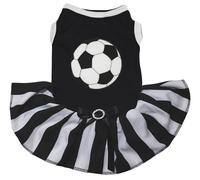 Petitebella Soccer Puppy Dog Dress (Black/Stripes, X-Large)