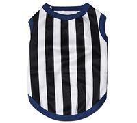 Petitebella Straight Stripes Puppy Dog Shirt (Black/White, Medium)