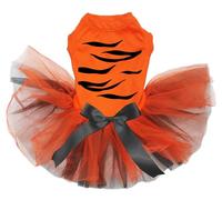 Petitebella Tiger Pattern Puppy Dog Dress (Orange/Orange Black, Medium)