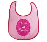 Petitebelle Bling Happy Easter Bunny Red Pink Baby Bib (One Size)