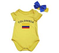 Petitebelle Colombia & Flag Baby Bodysuit Nb-18m (Yellow, 0-3 Months)