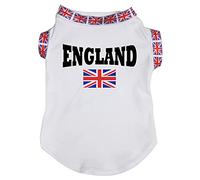 Petitebelle England Flag Print Puppy Dog Shirt (White, Small)
