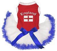 Petitebelle England & Flag Puppy Dog Dress (Red/White Blue, XXX-Large)