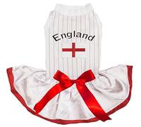 Petitebelle England & Flag Puppy Dog Dress (Stripes/White Red, X-Small)