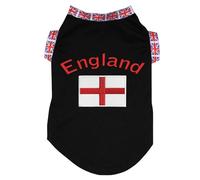 Petitebelle England & Flag Puppy Dog Shirt (Black, Medium)
