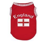 Petitebelle England & Flag Puppy Dog Shirt (Red/England Hemmed, X-Small)