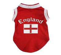 Petitebelle England & Flag Puppy Dog Shirt (Red, Large)