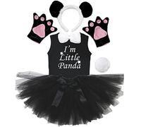 Petitebelle I'm Little Panda Shirt Headband Tutu 6pc Girl Costume 1-8y