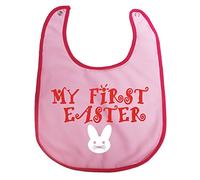 Petitebelle My First Easter Bunny Red Pink Baby Bib (One Size)