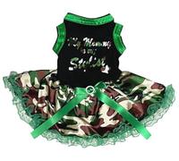 Petitebelle My Mommy Is My Stylist Puppy Dog Dress (Black/Camouflage Lace, X-Small)
