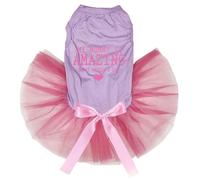 Petitebelle My Mummy is Amazing Happy Mother's Day Puppy Dog Dress (Lavender/Pinks, XXX-Large)