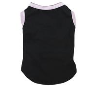 Petitebelle Plain Color Hemmed Black Puppy Dog Shirt (Black/Pink, X-Small)