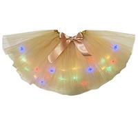 Petitebelle Single Color Led Lights Lady Tulle Tutu (Gold, One Size)