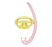 Petites Pommes Betty Snorkel Set for Kids (6-14 Years) - High Quality Silicone Diving Set with Mask & Easy-Breathe Snorkel - Soft Fit, Wide Angle View & Mesh Bag, Citron/French Rose