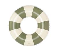 Petites-Pommes Float Ring for Kids - Durable Inner Tube, Handprinted Classic Striped Design Striped Pool Float, Soft Comfort Seaming, Packable Floats for Travel, Military Green, 35 inch