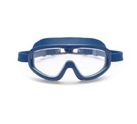 Petites Pommes Kids Goggle Swim Ages 3-8 - Lightweight Silicone, Anti-Fog Wide Lens, Retro Design Kid Swim Goggles, Adjustable Straps, Hair-Safe Buckle, Cotton Pouch Included, Cannes Blue