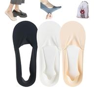 Petition Thin No Show Socks Womens, Invisible Socks Made of Ice Silk Surface on the Surface & Cotton on the Bottom (UK, Alpha, One Size, Regular, Regular, B)