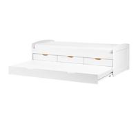 Beliani Trundle Bed Pine Wood Petiville 90 X 200 Cm Eu Single White, White