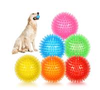 Petizer 6-Pack 6.5cm Squeaky Ball for Dogs - Spiky Chew and Pool Toy, Floatable TPR Rubber for Fetch, Teeth Cleaning, Boredom Relief - Small and Medium Breeds