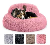 PetJett Calming Medium Dog Bed - 30'' Round Dog Beds, Anti-Slip & Washable Super Soft Fluffy Plush Donut Bed, Anti-Anxiety Premium Comfort Pet Bed, Fits Dogs up to 45 lbs - Pink