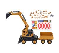 petjoyful 1:55 RC Excavator Model Improve Cognition Inertia Assisted Gliding Excavator Toy for Boys Kids