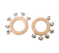 petjoyful 2 Pcs Hand Bell Rattle Round 8cm Diameter Bell Shaker Musical Instrument for Dancing Party Gathering