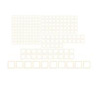 petjoyful 205pcs Unfinished Hollow Wood Frames 5 Sizes Easy Dyeing DIY Quadrate Wood Hollow Pendant for Craft Projects