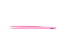 petjoyful Anti Static Eyelash Grafting Tweezers Stainless Steel Eyelash Extension Tweezers Pink (CS-11)