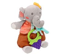 petjoyful Baby Teether Doll Cute Soft Sense Enrichment Baby Sleeping Soothing Elephant Doll with Teether