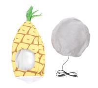 petjoyful Cat House Cartoon Semi Enclosed Winter USB Warming Comfortable Electric Heated Cat Cave Bed for Indoor Dog Pet