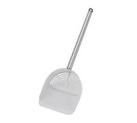 petjoyful Cat Litter Scoop Stainless Steel Long Handle Half Round Shovel Pet Sand Sifter Poop Scooper for Beaches Pet Cat Litter Boxes (White)