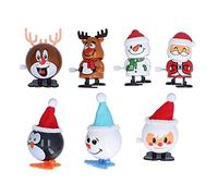petjoyful Christmas Wind Up Toy Set Cute Santa Claus Snowman Assorted Clockwork Home Decoration for Christmas Party (Christmas Set 7pcs)