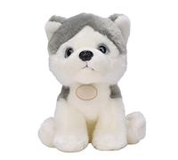 petjoyful Cute Animal Plush Dolls Soft Small Dog Stuffed Toys Home Decoration for Bedroom Living Room Lovely Golden Retriever Husky Dalmatians (Sitting Husky Sitting height 25cm)