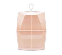 petjoyful Fashionable Makeup Puff Storage Box Holder Portable 4 Grid Powder Puff Container for Stud Earrings