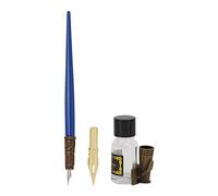 petjoyful Feather Pen Set Durable Creativity Easy Writing Stationery Gift Box for Lover Teacher Classmate Gift (SP142002 sapphire blue (wooden pole))