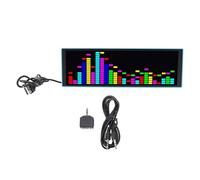 petjoyful LED Music Spectrum Display Colorful Electronic Clock Voice Controlled Rhythm Light 16x24 RGB Lamp Blue Shell 5V