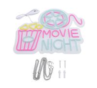 petjoyful Movie Night LED Neon Light Multi Color Brightness Adjustable LED Sign Wall Decor USB Plug in