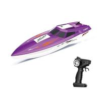 petjoyful Remote Control Boat for Adults and Kids, 2.4GHZ High Speed Electric Speedboat for Pools and Lakes, Mini Toy Boat with 2 Rechargeable Batteries, Blue (1 Battery)