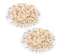petjoyful Wood Tiles Puzzle Blocks Crafts 26 English Alphabet Educational Tools Handicrafts for Preschool Children 100PCs (Mezcla en minúscula)