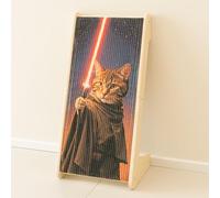 PETKARAY Art Cat Scratcher, 25.2" Sisal Scratching Ramp, L Shaped Scratch Pad for Indoor Cats, Oil Painting Cat Scratching Post