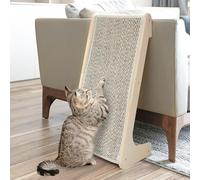 PETKARAY Sisal Cat Scratcher Ramp, L Shaped Scratching Post and Scratch Pad for Indoor Cats, Wall Furniture Protector(Chevron)