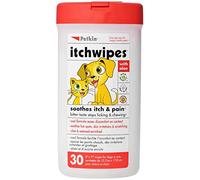 Petkin Anti Itch Wipes for Dogs and Cats - Soothes Hot Spots, Skin Irritations and Scratching - Bitter Taste Stops Licking and Chewing - Super Convenient, Ideal for Home or Travel - 30 Wipes