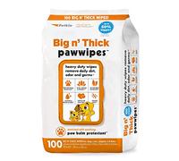Petkin Big N' Thick Paw Wipes, 100 Orange Scented Wipes - Heavy Duty Pet Paw Wipes Remove Daily Dirt & Odors - Enriched with Soothing Paw Balm - Easy to Use Pet Wipes for Dogs, Cats, Puppies & Kittens